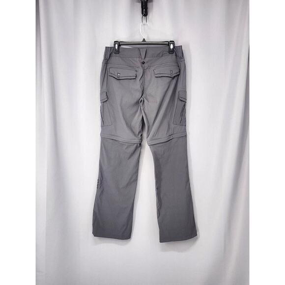 PrAna Pants Womens Size 8 Gray Sage Convertible Cargo Hiking Nylon Stretch - Picture 2 of 16